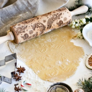 Dogs In Christmas Jumpers Embossing Rolling Pin image 1