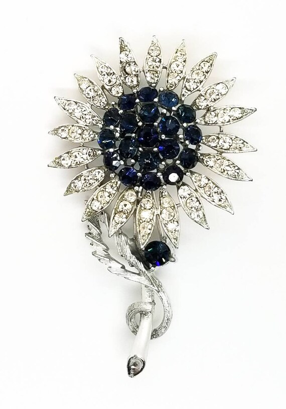 Vintage Lisner Brooch Gold Feather Gem vintage lisner brooch gold feather gem