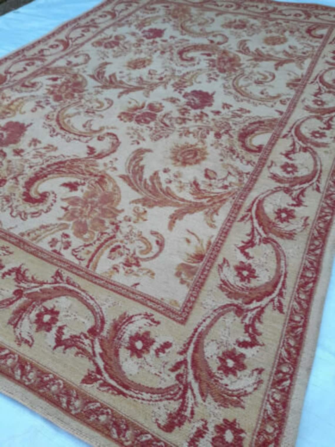 Laura Ashley Raspberry & Gold Baroque Rug Etsy