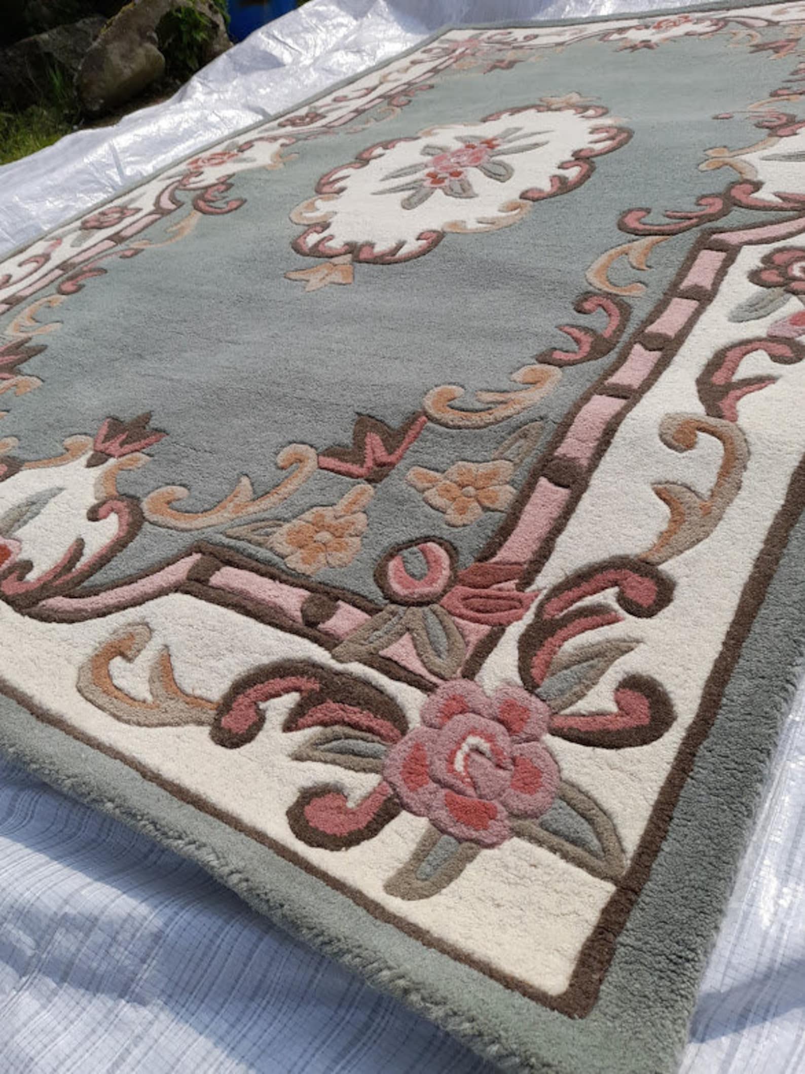 XL luxurious Indian vintage wool rug in excellent condition Etsy
