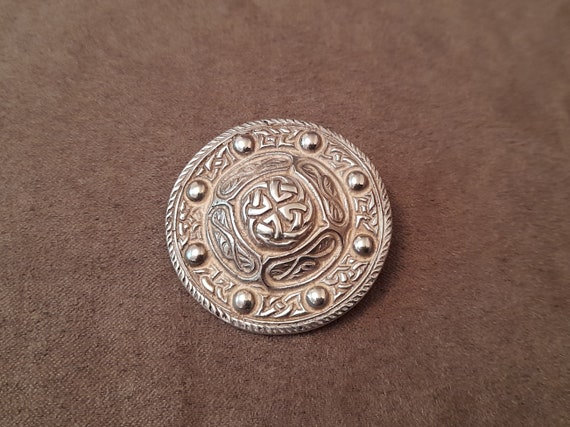 Vintage Jewellery Large Scottish Celtic Sterling Silver Dagger Shield Brooch Pin Antique Jewelry Decoration for Coat Hat Scarf Shawl Kilt
