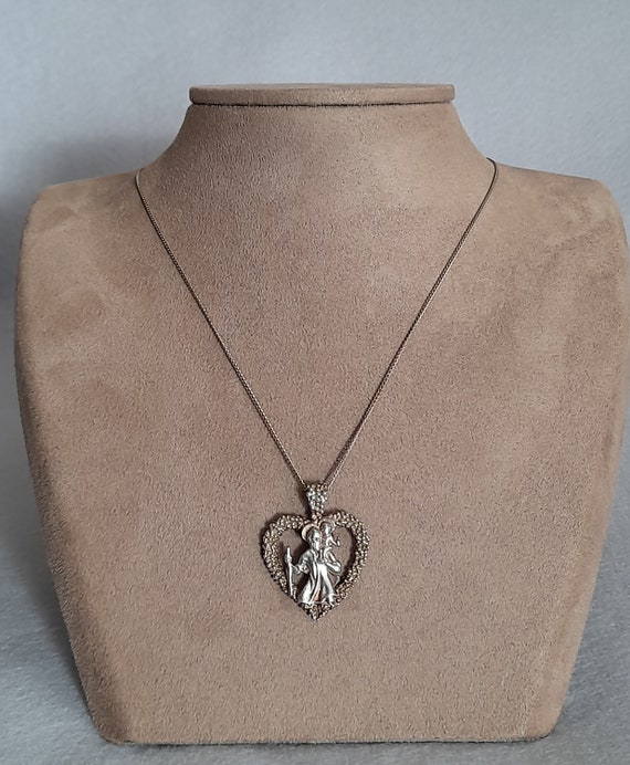 Vintage 1970s Large Sterling Silver Heart Shape S… - image 2
