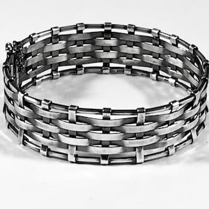 Torbjörn Atelier Tillander, Modernist Silver Bracelet, Finland 1964
