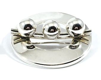 Elis Kauppi, Modernist Silver Brooch, Kupittaan Kulta, Finland 1965