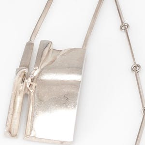 Björn Weckström / Lapponia, Heavy Sterling Silver Pendant Necklace “ Lintumies” , Finland 1971
