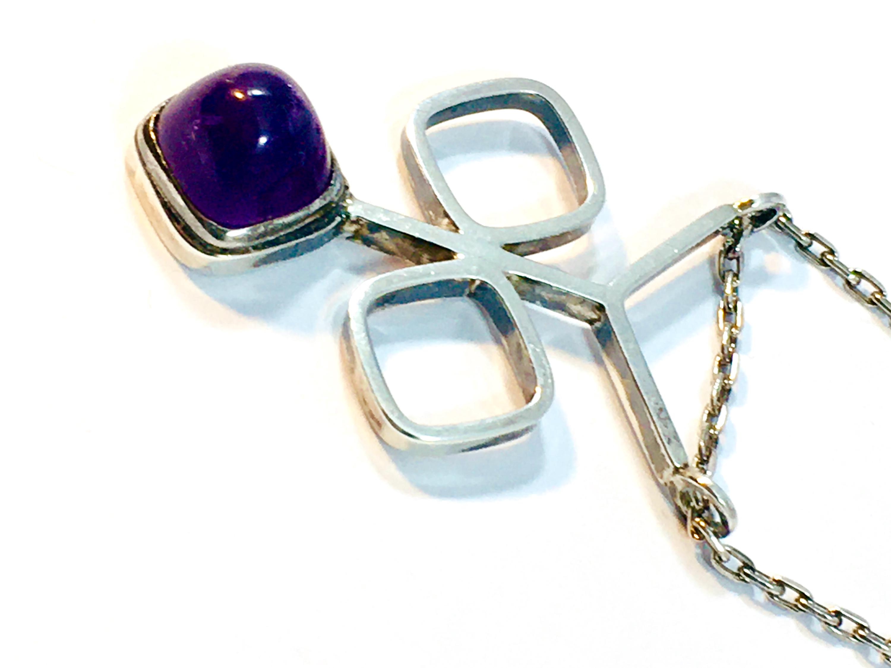 ヴィクター・ヤンソン、ヴィンテージ シルバーペンダント アメジスト