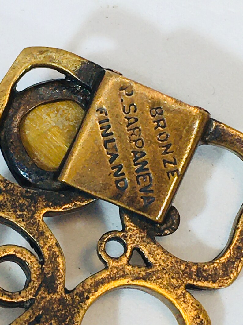 Vintage Bronze Bracelet Pentti Sarpaneva Turun Hopea Finland 1970\u2019s
