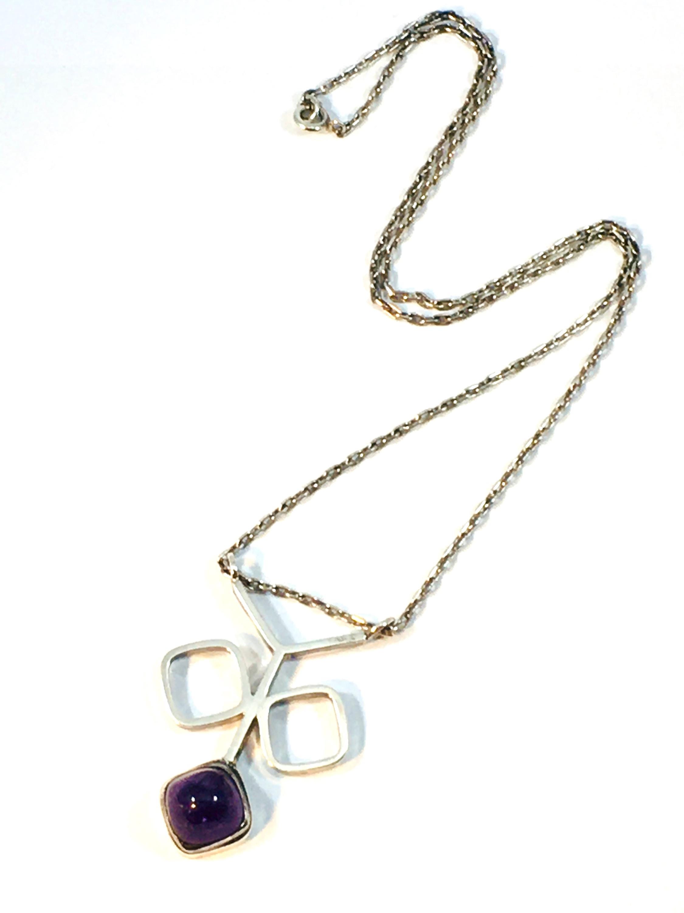 ヴィクター・ヤンソン、ヴィンテージ シルバーペンダント アメジスト