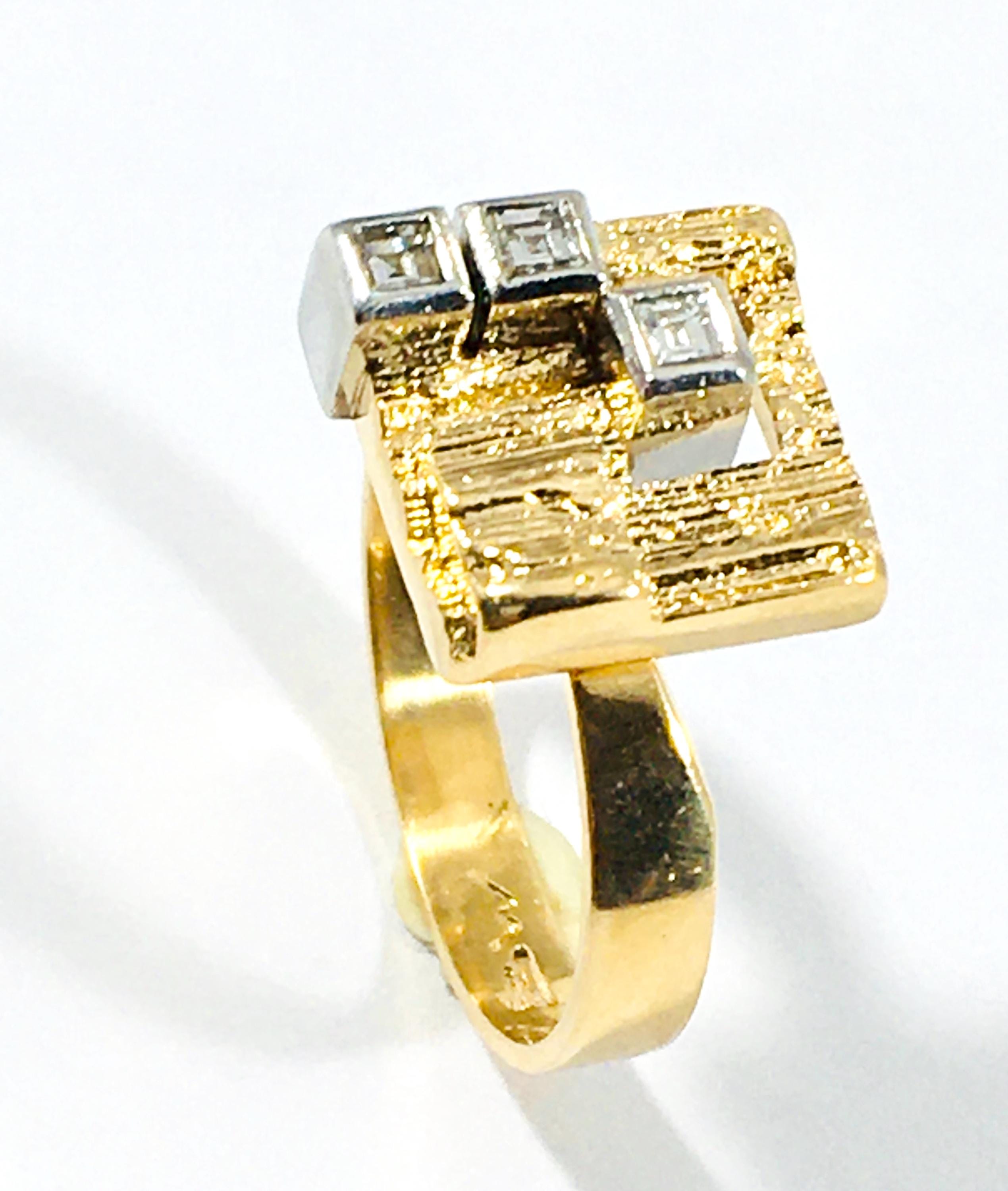 Björn Weckström / Lapponia, Vintage 18k Gold Ring “ Diamond City