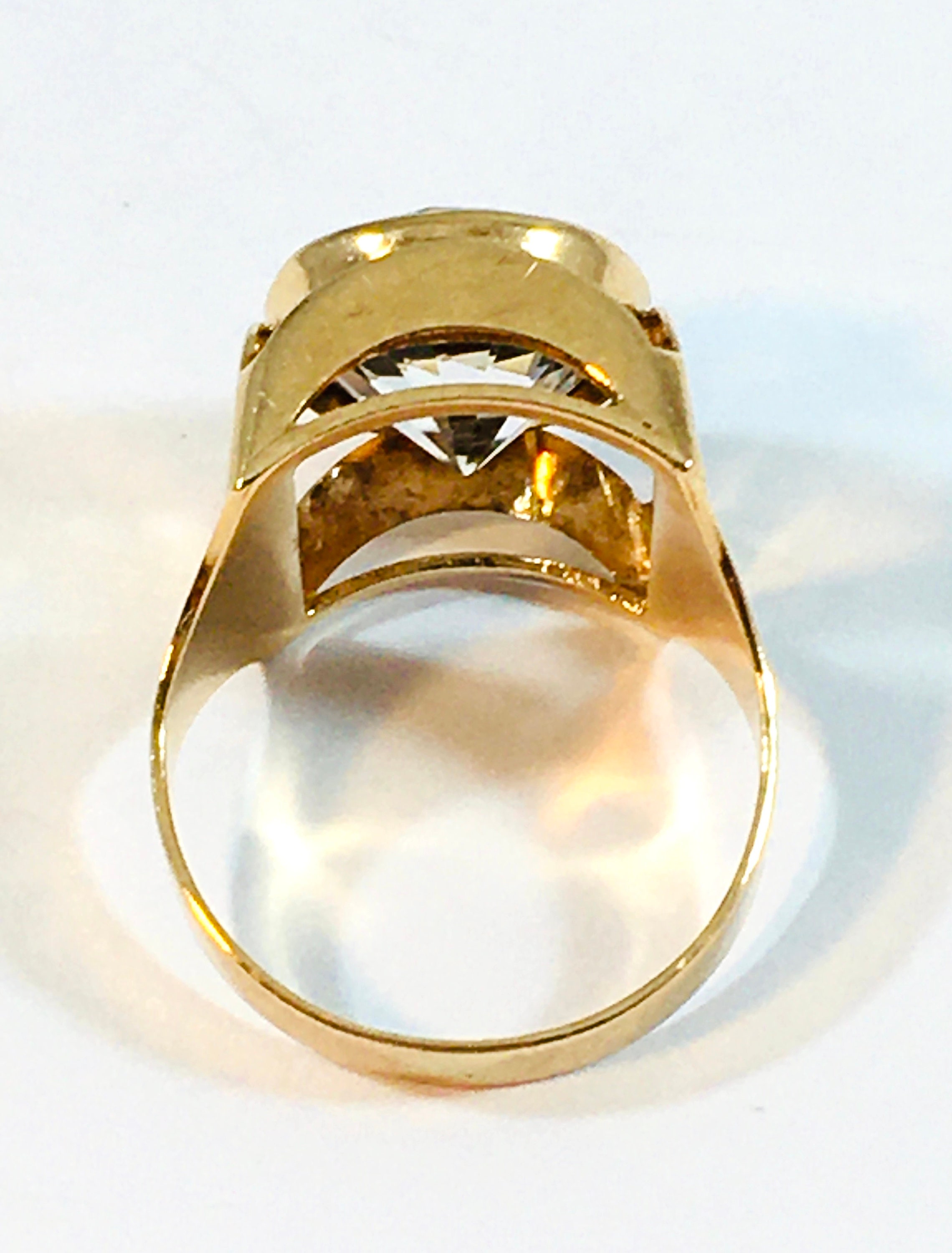 PROFESSIONAL GOLDSMITHING 彫金 アラン・リヴィア Arto Myllyoja, Vintage Gold Ring With Rock Crystal, Finland