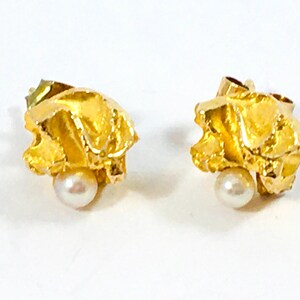 Björn Weckström / Lapponia, Vintage Gold Earrings “Saana”, Finland