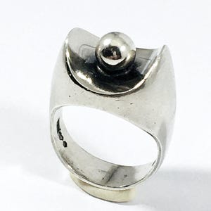 J. Klintz, Vintage Silver Ring, Modernist, Sweden 1972