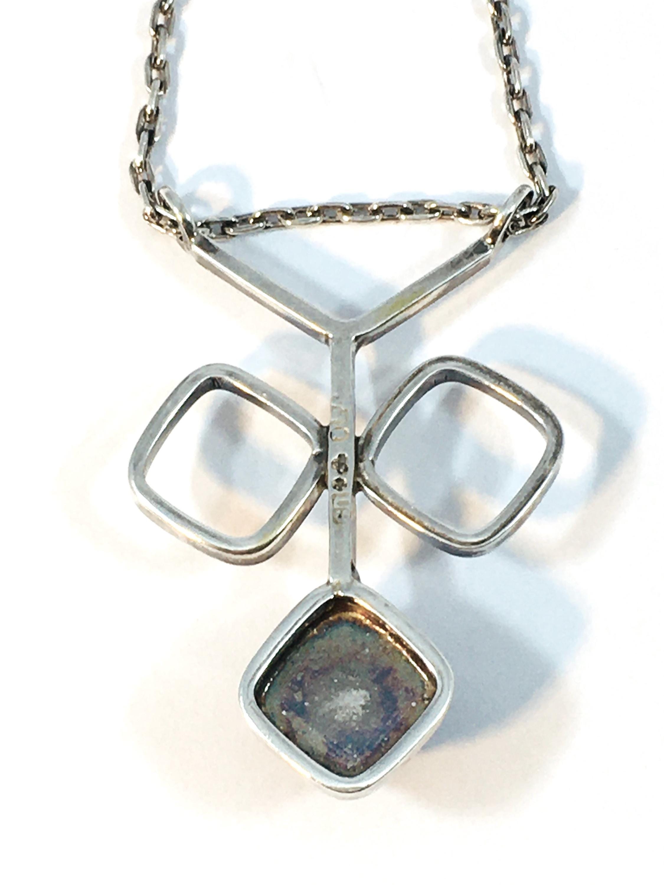 ヴィクター・ヤンソン、ヴィンテージ シルバーペンダント アメジスト