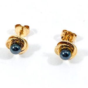 Einari Ailio, Vintage Gold Earrings, Finland 1984