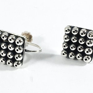 Aarikka, Modernist Silver Earrings, Helsinki Finland 1960s