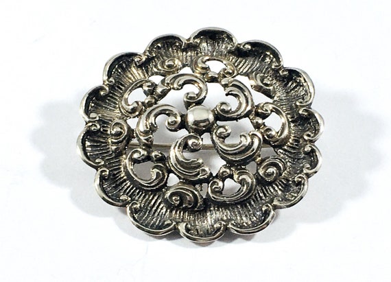 ヴィンテージ シルバー ブローチ 古き良きアンティークジュエリー ヴィンテージ シルバー パール石