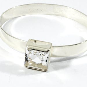Bengt Hallberg / Åke Lindström, Modernist Silver Bracelet with  Rock Crystal, Sweden 1974