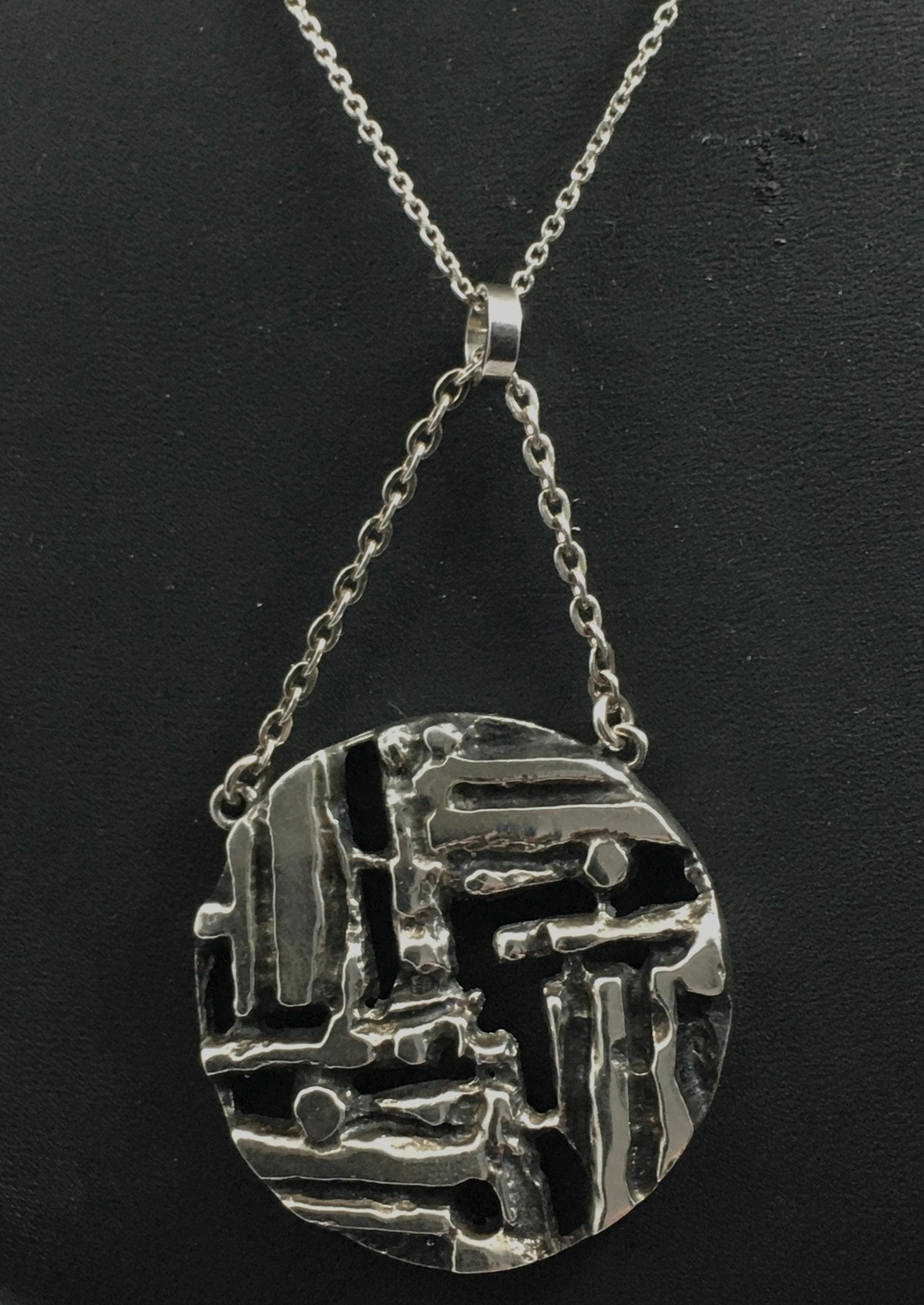 JORMA LAINE フィンランドヴィンテージ 830 シルバーペンダント Jorma Laine, Vintage Silver Pendant Necklace, Kultateollisuus Ky