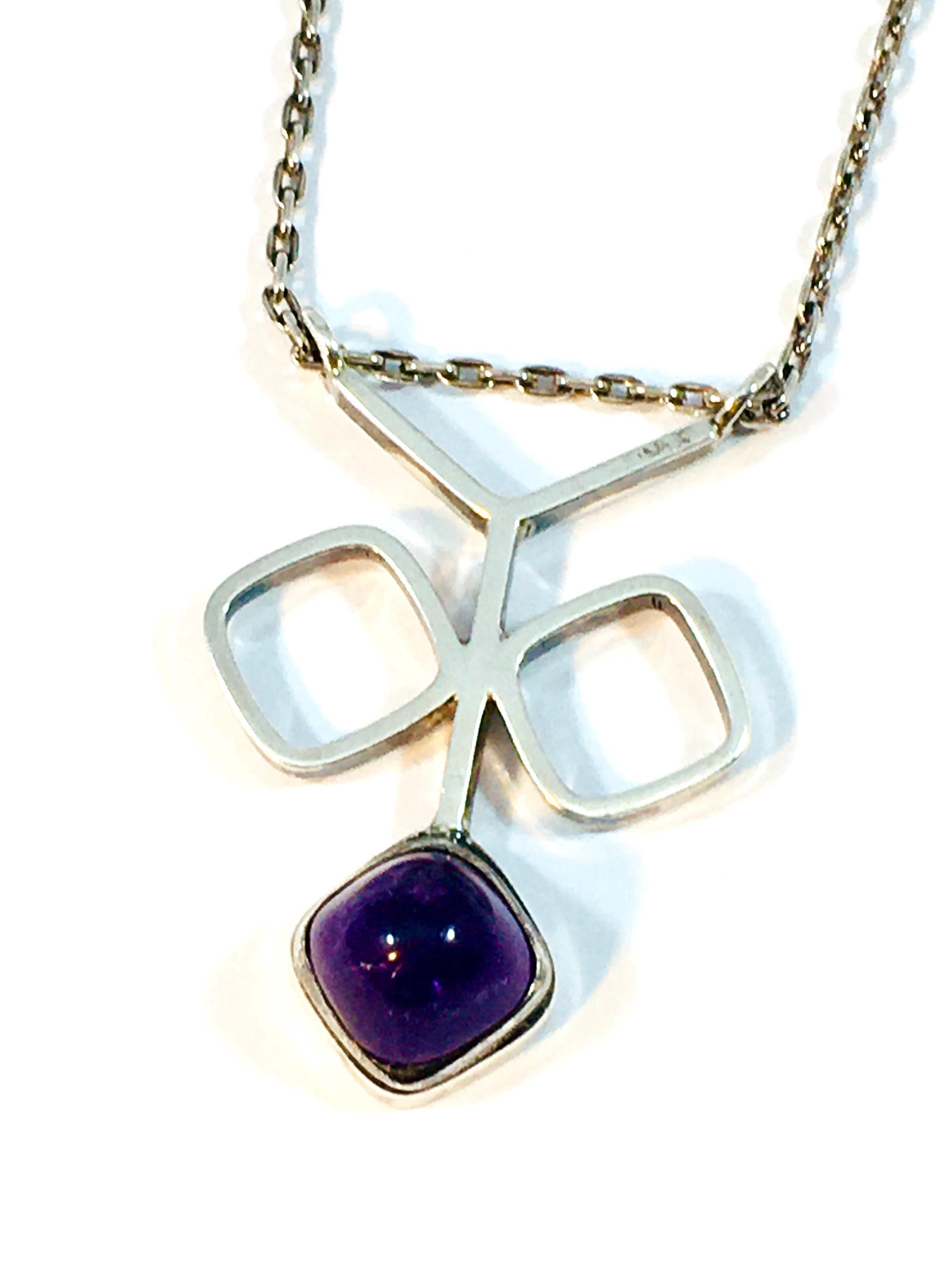 ヴィクター・ヤンソン、ヴィンテージ シルバーペンダント アメジスト