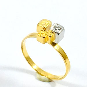 Björn Weckström / Lapponia, Vintage 18k Gold Ring “ Diamond Tower ”, Finland 1977