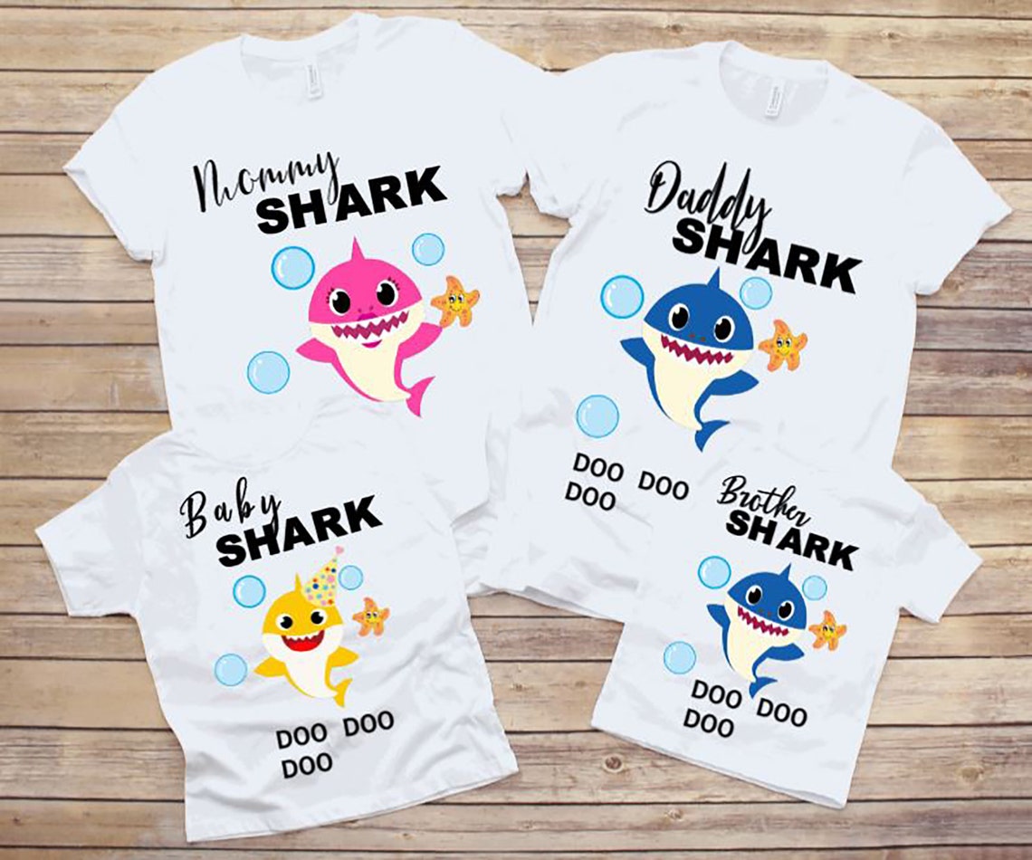 Baby shark birthday shirts. baby shark family birthday shirts. | Etsy