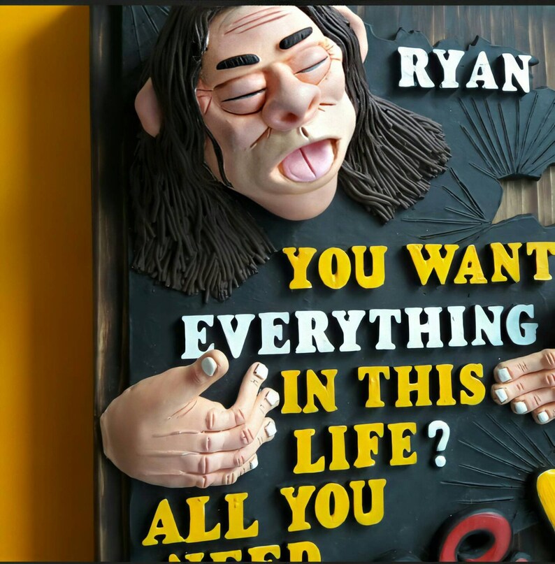 3d Sculpture Decor Wooden Wall Art Resin Sculpture Funny Etsy