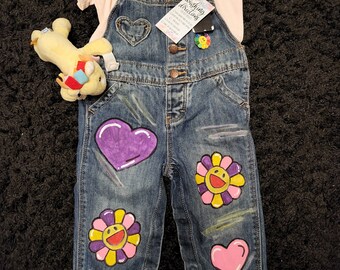 Painted toddler overalls