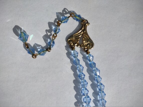 Vintage Baby Blue Beaded Necklace - image 4