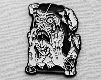 Haphephobia pin Enamel Pin fear of touch phobia pin Halloween pin creepy pin scary pin horror pin