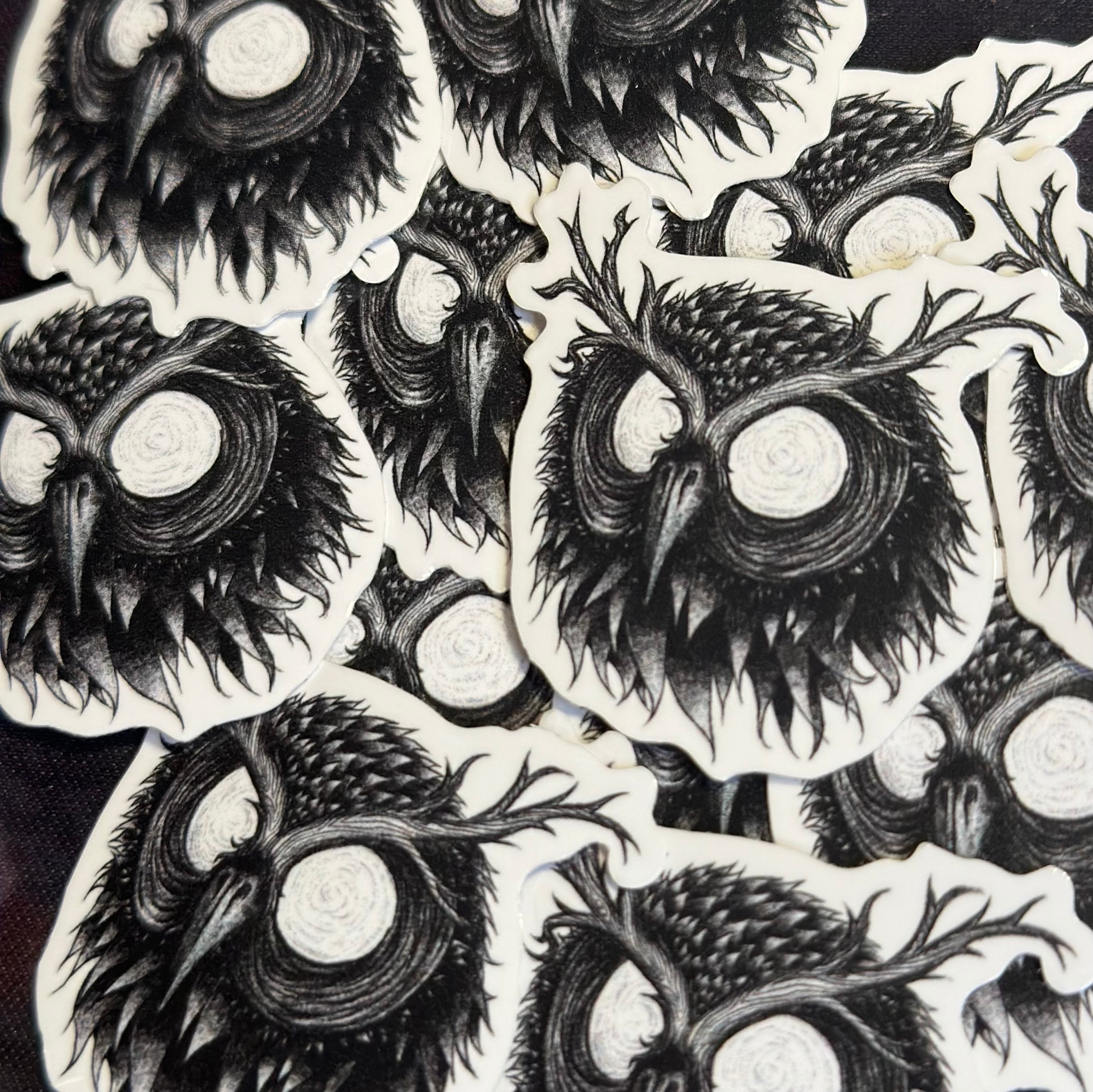 Creepy Owl Sticker: Waterproof Horror Art for Laptop, Water Bottle - Etsy, image size:2593x2592