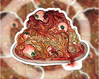 Eyeball Spaghetti Sticker: Waterproof Halloween GOREMET Vinyl Decal