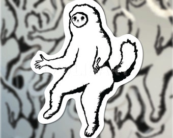 Why? Meme Cat Waterproof Sticker - Original Artwork