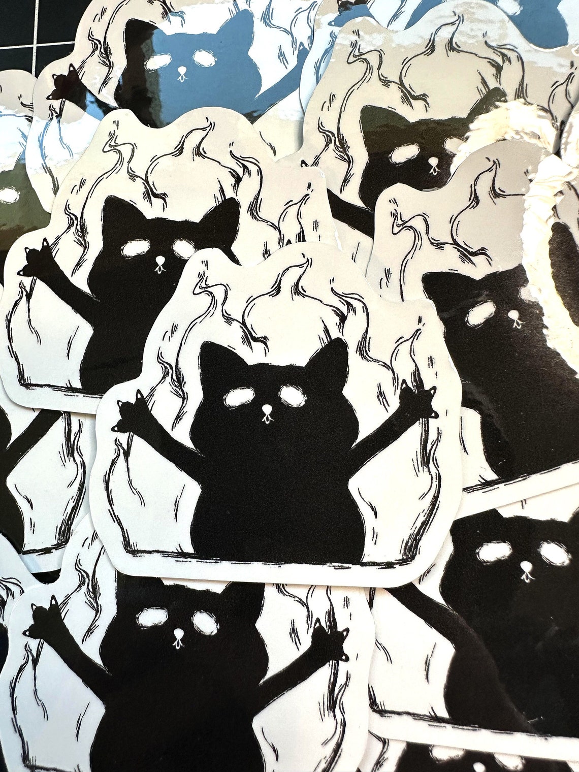 Meme Sticker Elmo Fire Meme Sticker Cat Sticker Horror Meme - Etsy