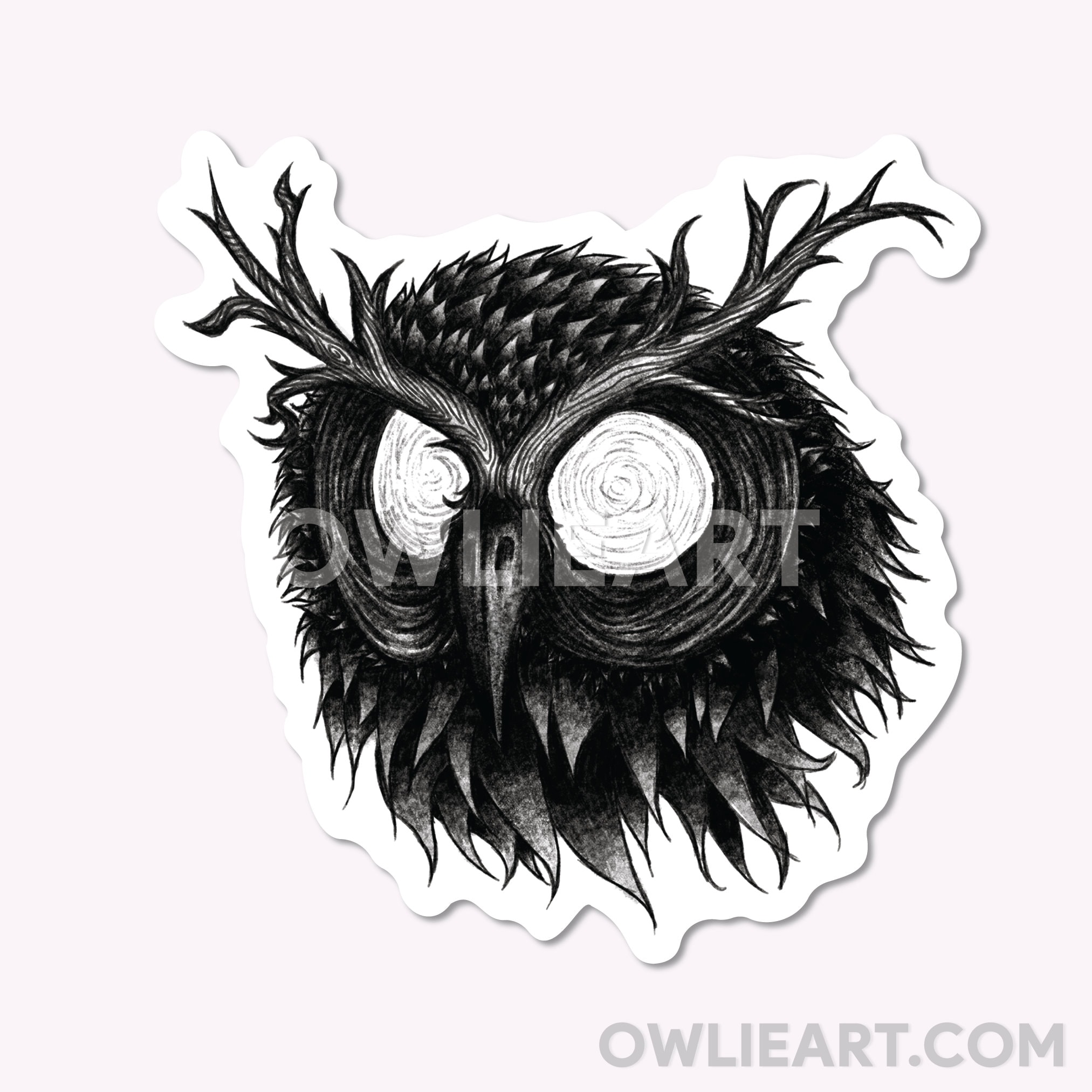 Creepy Owl Sticker: Waterproof Horror Art for Laptop, Water Bottle - Etsy, image size:2025x2025