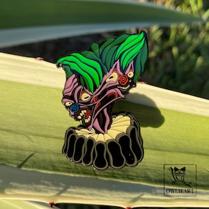 Creepy Conjoined Clowns Enamel Pin | Halloween pins, scary pin, gift, Weird brooch,