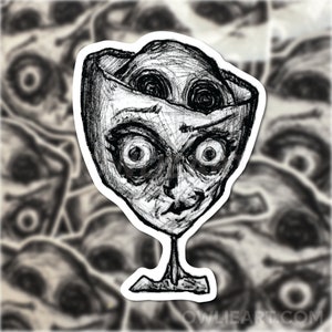 chalice sticker weird sticker gore horror sticker waterproof sticker laptop sticker Vinyl Halloween sticker