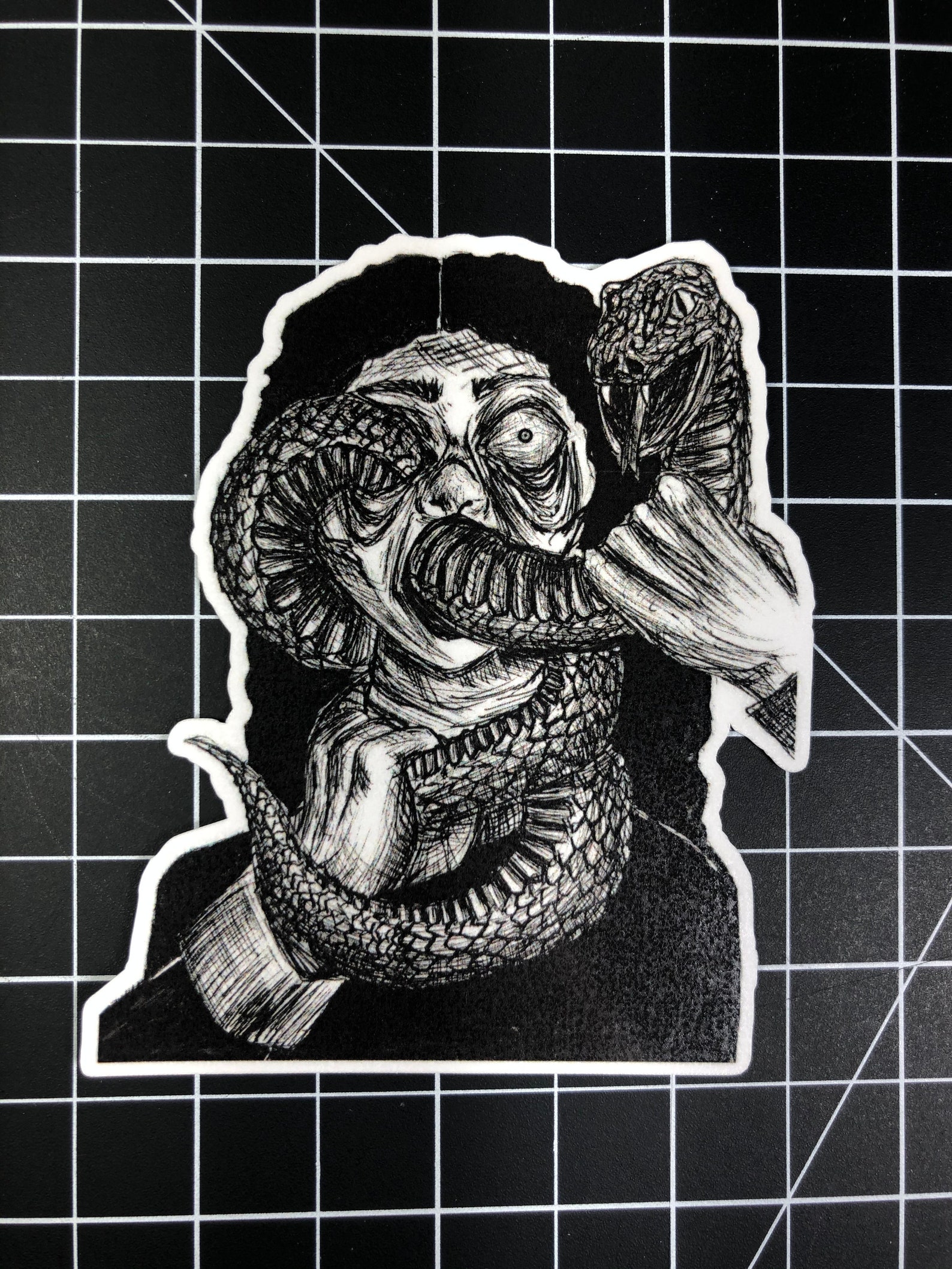 Ophidiophobia Sticker fear of snakes phobia art scary Etsy