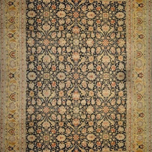 Area Rug 12&#39;3&quot; x 9&#39; Feet Tauris Millefleurs Carpet Handknotted Large Rug Housewarming Gift For Her Home Decor Gift Wife Anniversary Gift