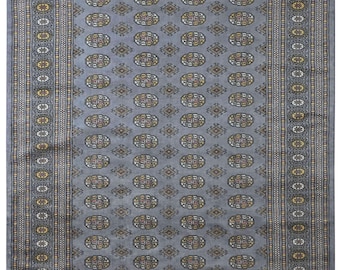 Area Rug 9' x 6'  Soft Bokhara Wool Carpet Silky Feel Handknotted Rug Free USA Free Canada Shipping Housewarming Gift For Her Office Gift