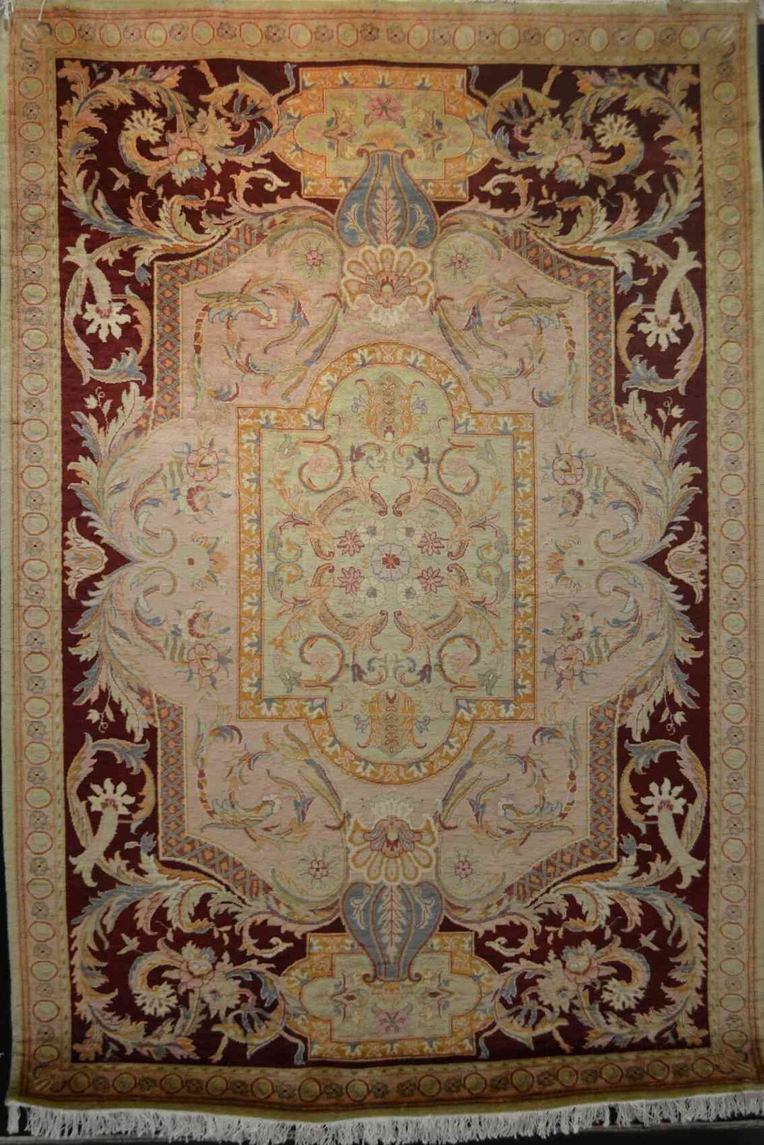 9x6 Rugs Fine Aubusson Rug 9x6 Feet Genuine Hand-knotted Carpet French Style ...