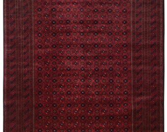 Area Rug 10' x 6' Exquisite Turkoman Bokhara Wool Carpet Authentic Handknotted Free USA Shipping  Housewarming Gift Living Room Rugs Afghan