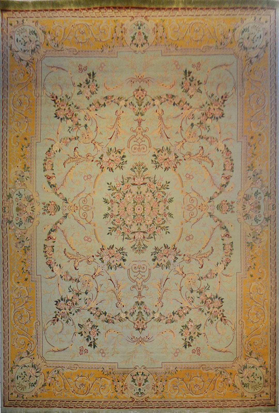 Savonnerie Style Rug Large Savonnerie Wool Rug: 17'9