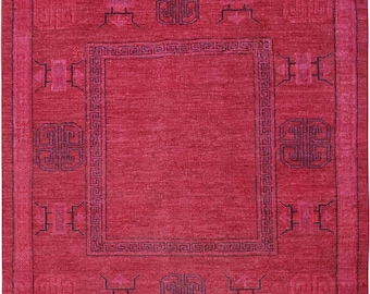 Area Rug 6' x 4' Feet Khotan Wool Carpet Handknotted Rug Housewarming Gift For Her Home Decor Gift Wife Anniversary Gift Art Rug Collective
