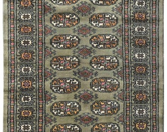 Hand-Knotted Bokhara Rug 5x3: Pure Wool Royal Tekke Carpet