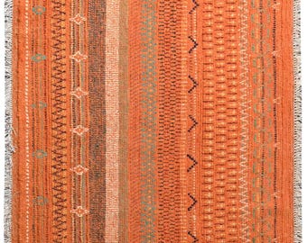 Moroccan Style Wool Carpet Beni Ouarain Azilal Rug 4' x 8' Feet Boho Gift Home Decor Gift For Her Berber Rugs Carpets Handmade Free Shipping