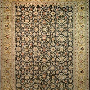 Area Rug 12&#39;3&quot; x 9&#39; Feet Tauris Millefleurs Carpet Handknotted Large Rug Housewarming Gift For Her Home Decor Gift Wife Anniversary Gift