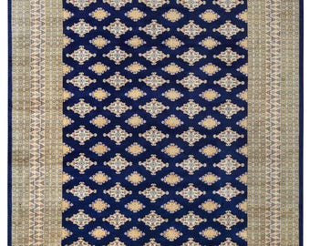 Area Rug 10' x 8'  Bokhara Shah Saloor Wool Carpet Handknotted Large Rug Housewarming Gift For Her Home Decor Gift Wife Anniversary Gift