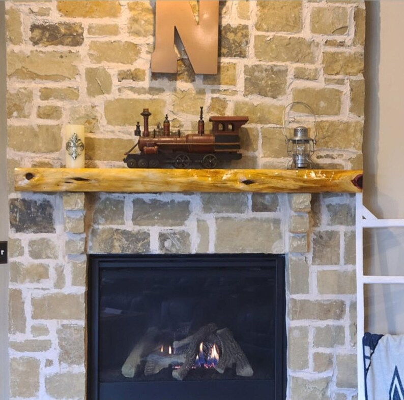 Fireplace Mantel Floating Shelf Rustic Red Cedar Beam Many Etsy