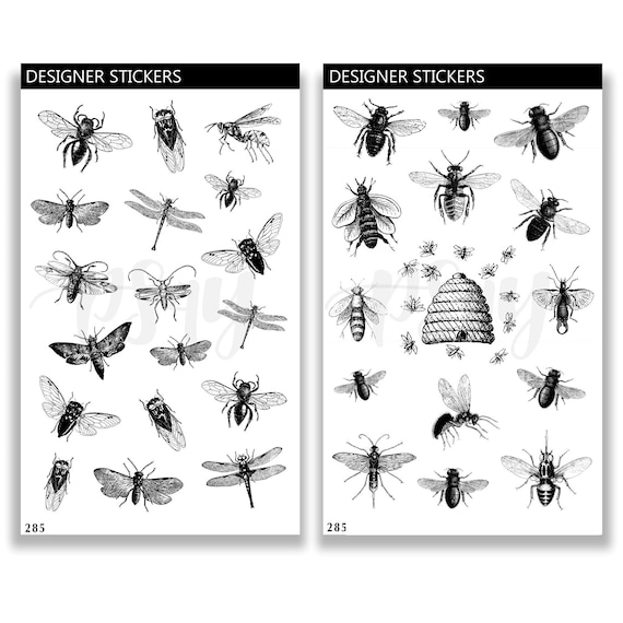 Vintage Insect Planner Stickers Butterfly Honey Bee Dragon - Etsy