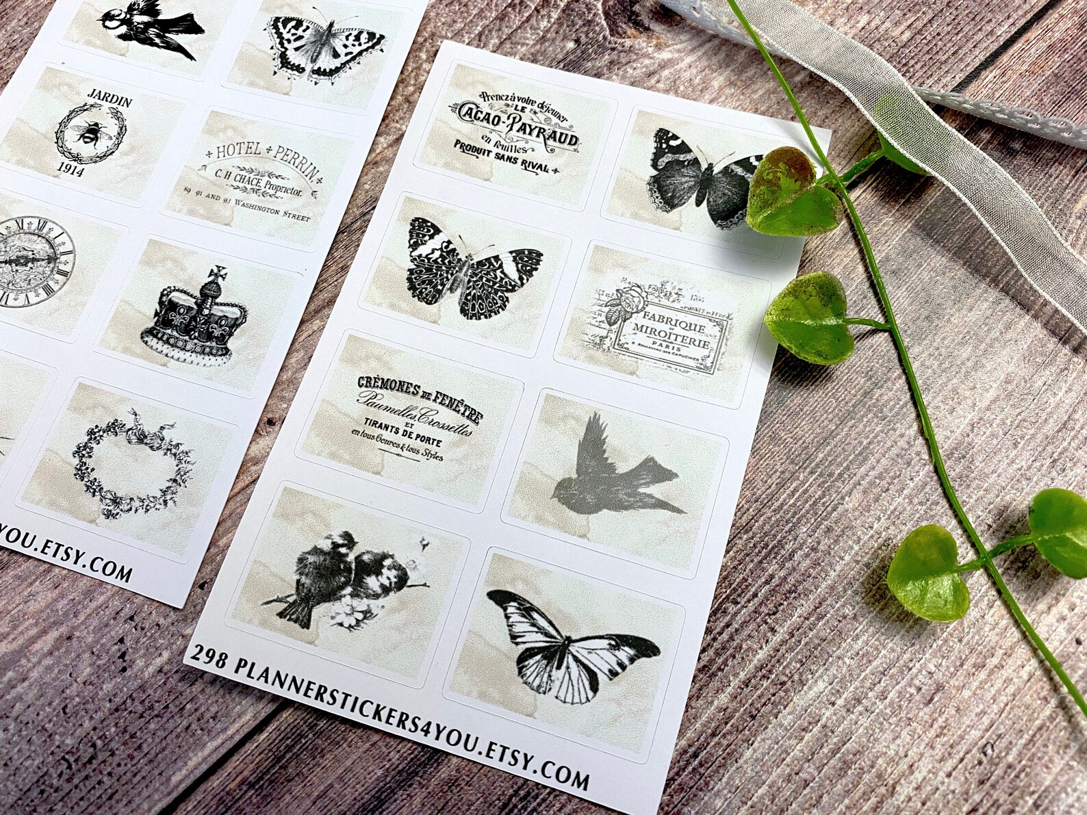 Stamped Vintage Planner Stickers 298 Etsy